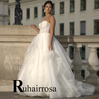 Модные свадебные платья Ruhair без бретелек Для женщин, Бальное платье, тюль, бусины, блестки, Тюль на заказ, Vestido De Casamento