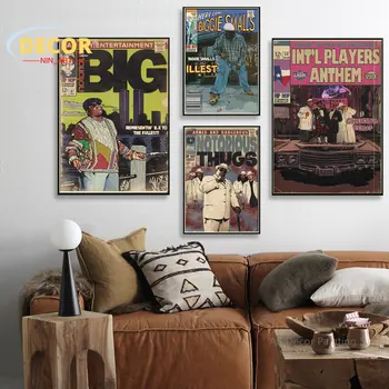 Эстетический комикс Weeknd Paining для Nwa Плакат Трэвиса Скотта Big Music Хип-хоп Рэппер Винтажная настенная роспись на холсте Украшение комнаты