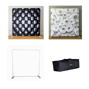 1 Подставка с 1 двусторонней подушкой-фоном, Черный диван с фоном из белых бумажных цветов 3D