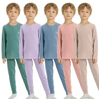 Детская одежда для сна, домашняя одежда для маленьких девочек и мальчиков, детские мягкие пижамы с мультяшными принтами, флисовый топ с длинными рукавами, Комплекты брюк, наряды